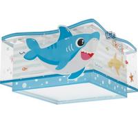 Dalber Plafonnier enfant Little Shark Requin animaux, Lustre chambre; Enfant, Lampe de Plafond enfant, Blue, 63476, E27
