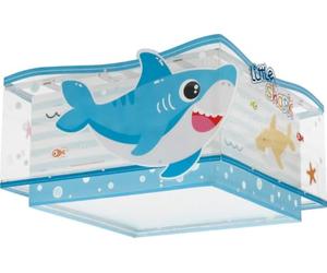 Dalber Plafonnier enfant Little Shark Requin animaux, Lustre chambre; Enfant, Lampe de Plafond enfant, Blue, 63476, E27