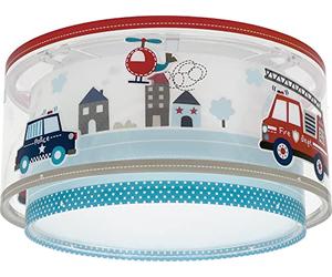 Dalber Plafonnier enfant Police Voitures, Lustre chambre; Enfant, Lampe de Plafond enfant, 60616, E27, Bleu