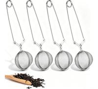 Dalephoric 4 Pièces Boule à Thé, Infuseur Thé en Acier Inoxydable, Passoire à Thés avec Poignée, Filtre à Thé, Pince à Tamis à Mailles Fines, pour Infuseur Tasse, Épices et Assaisonnement