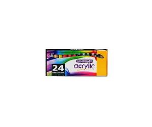 Daler Rowney - 123900024 - Kit De Loisirs Créatifs - Ensemble De 24 Couleurs Acryliques Graduate De 22 Ml