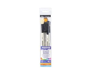Daler Rowney - 212540010 - Kit De Loisirs Créatifs - Ensemble De 4 Pinceaux D'aquarelle en Poils Naturels Et Synthétiques
