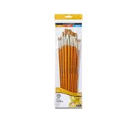 Daler Rowney - 216920110 - Kit De Loisirs Créatifs - Pinceaux À Poignée Longue En Poils Taklon Dorés - 10 Pièces, Bleu