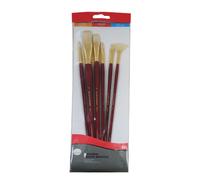 Daler Rowney - 216940601 - Kit De Loisirs Créatifs - Pinceau En Soie Beau-Blanc À Poignée Longue - 6 Pièces