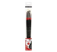 Daler-Rowney 401 Lot de 4 pinceaux à Huile géorgiens en Poils de martre et Poils de Porc avec Manche Long et Rond