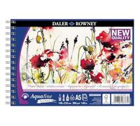 Daler-Rowney Aquafine Bloc de 12 feuilles de papier à spirale texturé pressé à froid pour aquarelle et gouache 300 g/m² A5 Blanc naturel Idéal pour les artistes professionnels et débutants, sans acide