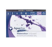 Daler-Rowney Aquafine Lot de 10 feuilles d'aquarelle pressée à froid et gouache 1,4 mm d'épaisseur Blanc naturel collé sur un côté Idéal pour les artistes professionnels et débutants Sans acide