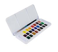 Daler Rowney – Set de voyage aquarelle Aquafine – 24 demi-godets + 1 pinceau