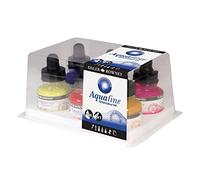 DALER ROWNEY - Aquafine Watercolour Ink - Set introduction encre aquarelle - 6 x 29,5 ml + 1 marqueur