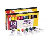 Daler Rowney Ensemble De Couleurs De Peinture Acrylique Graduate 10 X 38ml