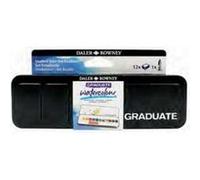 Daler Rowney Graduate Watercolour - Set Etudiant peinture aquarelle - 12 demi-godets et 1 pinceau