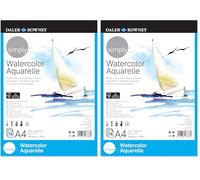 Daler Rowney Simply - Bloc papier aquarelle 14 feuilles A4-190g/m² (Lot de 2)