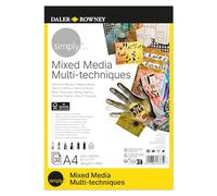 Daler Rowney Simply - Bloc papier techniques mixtes 30 feuilles A4-160g/m²