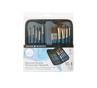 Daler Rowney Simply - Etui zippé de 10 pinceaux naturels manche court pour l'aquarelle