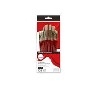 Daler Rowney Simply - Lot de pinceaux - 10 parties - rond, usé bombé, brillant, plat - taille : 0, 2, 6, 10, 4, 8