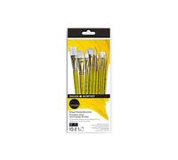 Daler Rowney Simply Mixed Media - Lot de pinceaux - 10 parties - rond, retouche, épée, rondelle plate, brillant, éventail, nuanceur plat, oval wash -