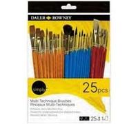 Daler Rowney Simply - Set 25 pinceaux mixed media huile acrylique aquarelle