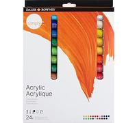 Daler Rowney - Set peinture acrylique Simply - 24 tubes de 12 ml - couleurs assorties