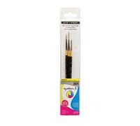 Daler-Rowney System 3 Lot de 3 brosses à manche court Noir | Poils synthétiques, manche court, pinceaux assortis, pour artistes professionnels et étudiants