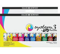 Daler Rowney System3 Ensemble de peintures acryliques 10 x 29,5 ml