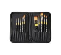 Daler Rowney System3 - Etui zippé de 10 pinceaux synthétiques classiques pour peinture acrylique