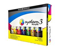 Daler Rowney System3 - Set peinture acrylique 8 tubes 150ml - Sélection
