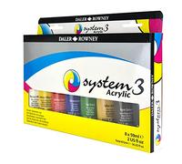 Daler Rowney System3 - Set peinture acrylique 8 tubes 59ml - Sélection
