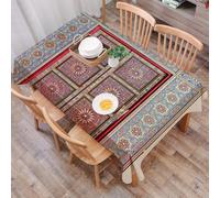 DALEXHM Nappe Rectangulaire 137x183 cm Nappe Exterieur Imperméable Anti-tâche Protection de Table pour Salle à Mangerr,Décor marocain, Une Magnifique Porte Traditionnelle Marocaine Ancienne en Laiton