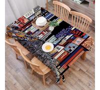 DALEXHM Nappe Rectangulaire 137x183 cm Nappe Exterieur Imperméable Anti-tâche Protection de Table pour Salle à Mangerr,Illustration vectorielle d'une Vue Nocturne de Times Square à New York (Toutes l