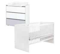 Dalia ensemble commode à langer + lit bébé évolutif blanc 120x60