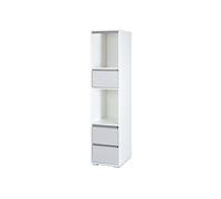 DALIA Meuble colonne avec 2 niches de rangement et 3 tiroirs style urbain Blanc