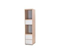 DALIA Meuble colonne avec 2 niches de rangement et 3 tiroirs style urbain Hêtre