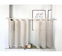 Daliena Lot de 2 rideaux brise-bise pour cuisine, courts, modernes, aspect lin, semi-transparents, couleur unie, (l x H 120 x 90 cm), sable