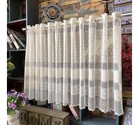 Daliena Rideau brise-bise brodé hauteur 90 cm blanc avec dentelle l x H 100/90 cm