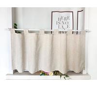 Daliena Rideaux de cuisine opaques à motifs courts pour fenêtre avec œillets - Look moderne - Texture en imitation lin - Rideau de bistro - Uni (LxH 100x90 cm) - 1 pièce
