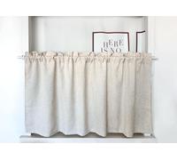Daliena Rideaux de cuisine opaques à motifs courts pour fenêtres - Look moderne - Texture en imitation lin - Dimensions : 120 x 120 cm - Pour tringle - 1 pièce