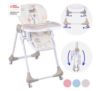 Daliya® SITONMI 3-en-1 : chaise haute et transat pour bébé, chaise haute réglable en hauteur, chaise pour bébé et chaise d'alimentation avec fonction transat, coussin pour nouveau-né, beige