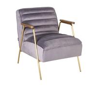 DALLAS - Fauteuil retro en velours gris Gris