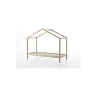 Dallas Lit cabane 90X200cm Naturel + Tente textile Papillon
