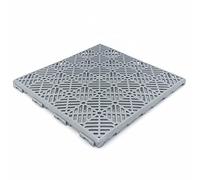 Dalle Auto-Ventilé Gris Aluminium, 30x30x1,5cm Piscine, Terrasse, Camping | Sol drainant hygiénique pour douches, patios, jardins et caravanes. Pose DIY sans outils. Fabriqué en Espagne.