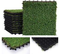 Dalle de gazon HWC-E13, Dalle de gazon Gazon synthétique, balcon/terrasse 11x 30x30cm = 1qm