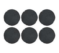 Dalle de Jardin 6 Pièces Noir Ø 45 x 1,8 cm Caoutchouc | Pierre de pas, allée extérieure, chemin et pelouse, surface texturée, pose sans outil, entretien au chiffon humide,