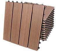 Dalle de jardin clipsable en bois composite WPC - DEUBA - Terracotta - 30 x 30 cm - Résistant à l'eau