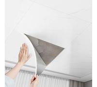 Dalle de Plafond Dalles de Faux-Plafond Autocollantes pour Salle de Bains et Salon, Panneaux Muraux éLéGants La DéCoration Diy, Dalles Murales PVC à Coller(Marble Grain,100 pcs (Cover 9 m²))