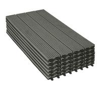 WOLTU WPC Dalle de sol Revêtement Carrelage 30x60cm pour jardin terrasse système plug-in pour fixation, Gris Clair 6 pièce / 1 m²