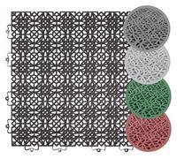 Dalle de terrasse en plastique - Noir - 38 x 38 cm - Lot de 7 dalles (1 m²) - Pour terrasse, balcon et piscine