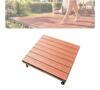 Dalle de Terrasse Extérieure 84x84 cm en Bois Composite WPC, Marron Acajou, Module Sol pour Jardin et Patio