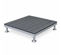 Dalle De Terrasse ExtéRieure En Composite Avec Pieds RéGlables En Hauteur | Kit De Terrasse Flottante pour Terrasse Pelouse Jardin Facile à Installer(Grey)