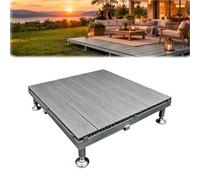 Dalle de Terrasse Modulaire en WPC 84x84 cm, Pieds Réglables 11-13 cm, Sol Extérieur Balcon Jardin, Gris Anthracite