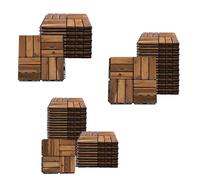 Dalle en bois acacia 30 x 30 cm carrelage de terrasse système de clic extérieur carrelage de balcon carrelage de terrasse bois, résistant aux intempéries antidérapant, H 1,9 cm